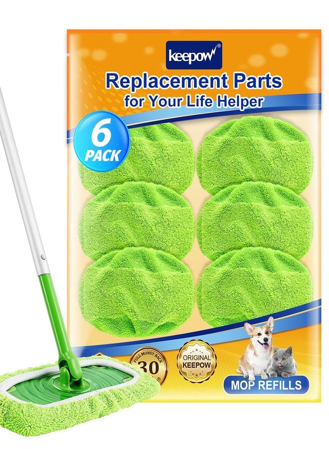 كيباو مجموعة KEEPOW المكونة من 6 قطع من وسادات الممسحة المصنوعة من الألياف الدقيقة القابلة لإعادة الاستخدام، متوافقة مع ممسحة Sweeper، وسادات بديلة للمسح الرطب، وقطع قماش قابلة للغسل للتنظيف الجاف للأسطح والأرضيات الخشبية. - Image 1